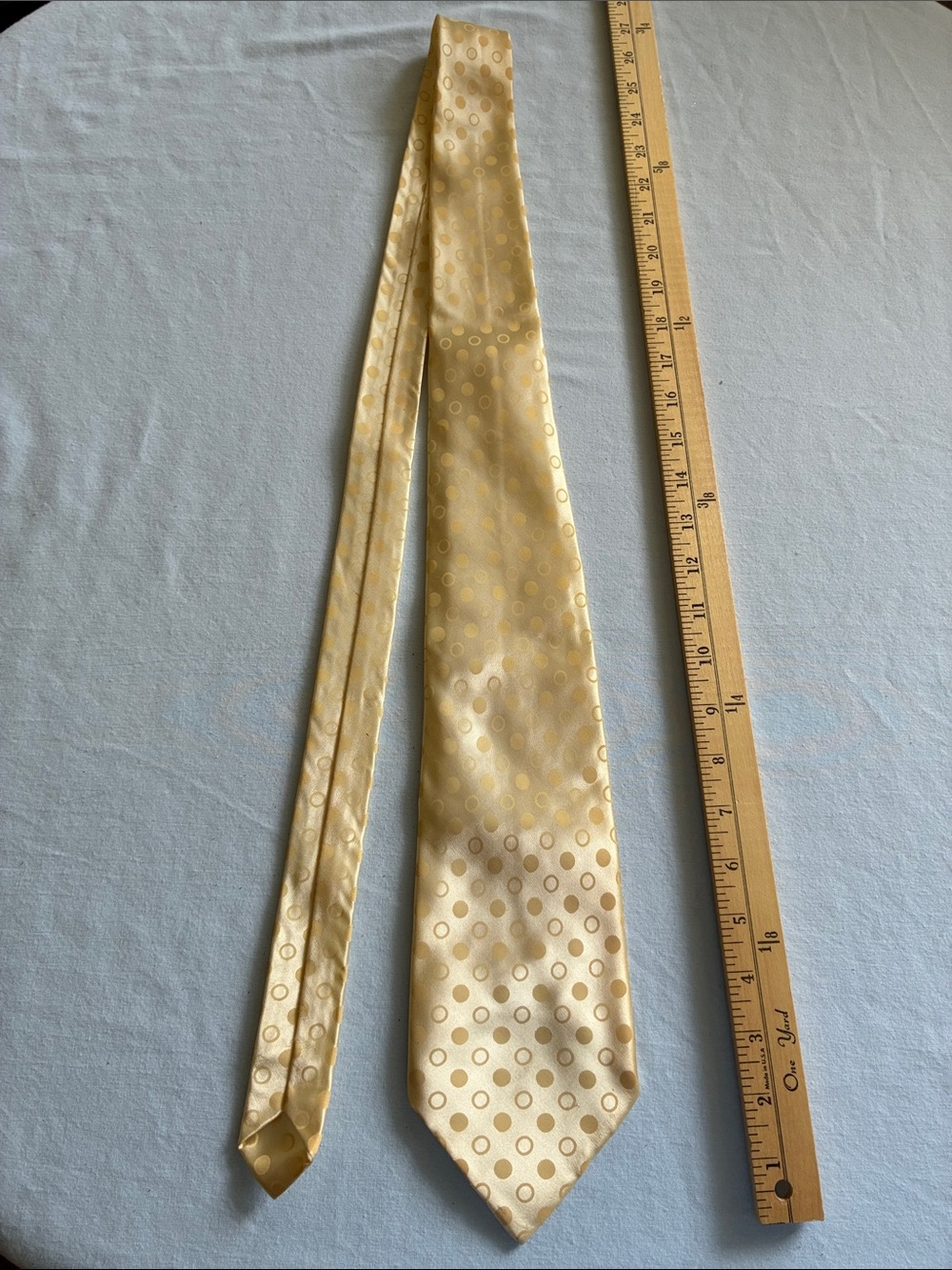 Unknown Light Gold/Yellow Polka Dot Men's Tie